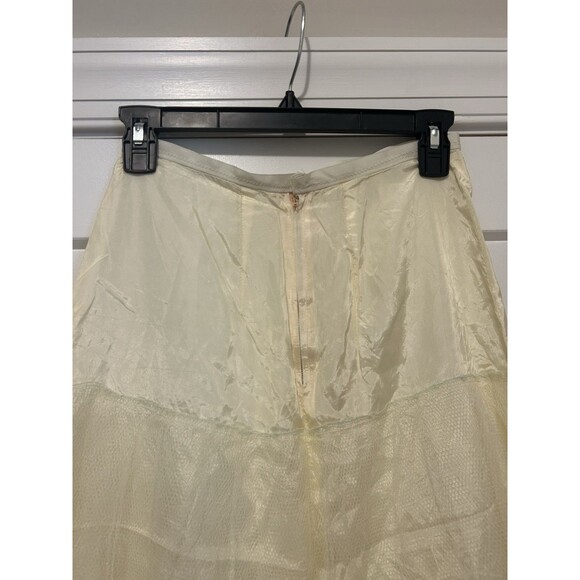 Vintage Ivory Net Petticoat Tulle Slip Full Tiered Crinoline Size Small Midi - Picture 3 of 6